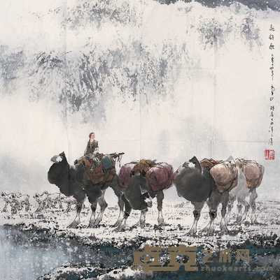 李山 2004年作 驼铃歌 镜心 67×68cm